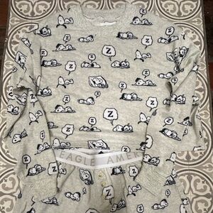 American Eagle Peanuts Snoopy pajama lounge set size XS